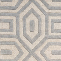 8' Grey Hand Tufted Geometric Indoor Runner Rug