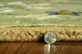 5'x8' Grey Green Hand Tufted Traditional Floral Indoor Area Rug