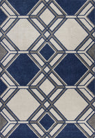 2' x 3' Ivory or Denim Geometric Hexagon UV Treated Accent Rug