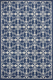 7' x 9' Denim Vintage Trellis UV Treated Indoor Area Rug