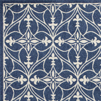 7' x 9' Denim Vintage Trellis UV Treated Indoor Area Rug