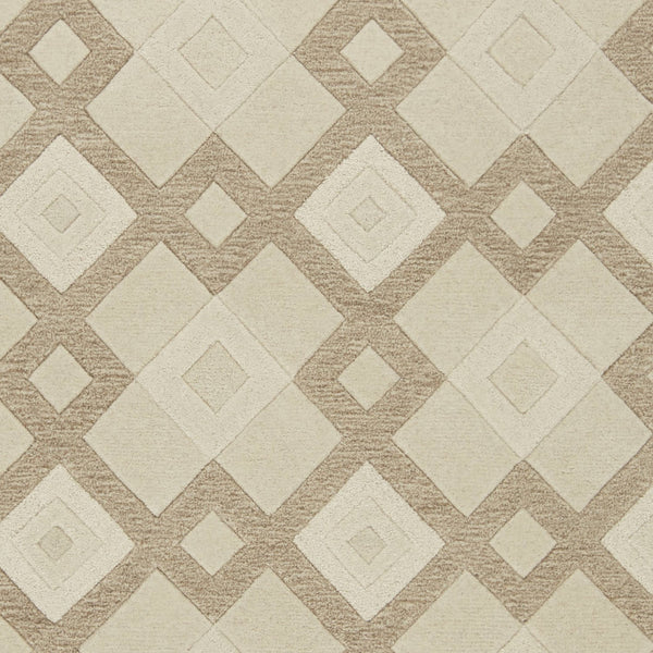 2' x 7' Ivory Diamond Tiles Wool Runner Rug