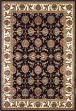 10'x13' Black Ivory Machine Woven Floral Traditional Indoor Area Rug