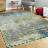 7' x 10'  Polypropylene Blue or  Green Area Rug