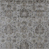 8'x11' Silver Machine Woven Traditional Floral Indoor Area Rug