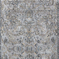 8'x11' Silver Blue Machine Woven Traditional Floral Indoor Area Rug