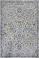 8'x11' Silver Blue Machine Woven Traditional Floral Indoor Area Rug