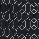 5' x 7' Navy Geometric Trellis UV Treated Indoor Area Rug