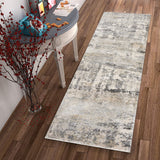 5' x 8' Natural Abstract Brushstrokes Indoor Area Rug