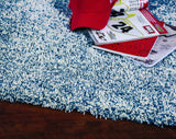 8' x 11'  'Indigo and Ivory Heather Shag Area Rug