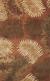 7' Round Wool Rust Area Rug