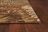 7' Round Wool Rust Area Rug