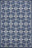 7' x 9' Denim Vintage Trellis UV Treated Indoor Area Rug