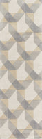 8'x11' Ivory Grey Hand Tufted Geometric Chain Pattern Indoor Area Rug