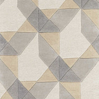 8'x11' Ivory Grey Hand Tufted Geometric Chain Pattern Indoor Area Rug