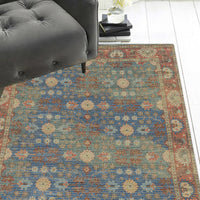 7' x 9'  Jute Blue or  Red Area Rug