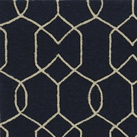 5' x 7' Navy Geometric Trellis UV Treated Indoor Area Rug