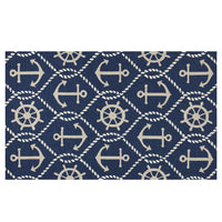 7' x 9'  UV treated Polypropylene Navy Area Rug