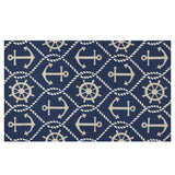 7' x 9'  UV treated Polypropylene Navy Area Rug