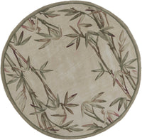 7' Round Wool Ivory  Area Rug