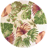 5'x8' Beige Hand Tufted Tropical Leaves Indoor Area Rug
