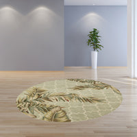 7' Round Wool Sage Area Rug