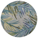 4'x6' Grey Blue Hand Tufted Tropical Palms Indoor Area Rug