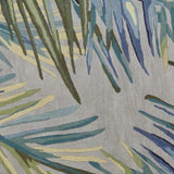 4'x6' Grey Blue Hand Tufted Tropical Palms Indoor Area Rug