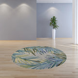 4'x6' Grey Blue Hand Tufted Tropical Palms Indoor Area Rug
