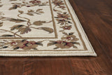 10'x13' Ivory Machine Woven Floral Vines Indoor Area Rug