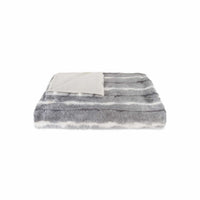 50" x 60" Dayton Grey White Black Fur   Throw