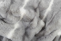 50" x 60" Dayton Grey White Black Fur   Throw