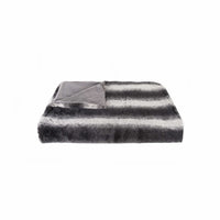 50" x 60" Irving Charcoal White Fur   Throw