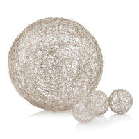 4' x 4' x 4' Shiny Nickel or Silver Wire - Spheres Box of 3