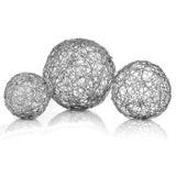 4' x 4' x 4' Shiny Nickel or Silver Wire - Spheres Box of 3