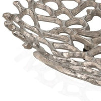 Modern Raw Silver Coral Centerpiece Plate