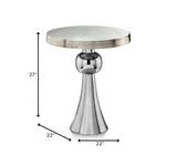 22' x 22' x 27' Buffed and Rough Silver Ball Skirt Table