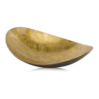 10.5' x 14' x 3.5' Gold and Bronze Metal Oblong Tray