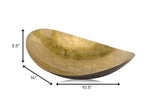 10.5' x 14' x 3.5' Gold and Bronze Metal Oblong Tray