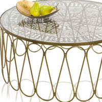 10.5' x 14' x 3.5' Gold and Bronze Metal Oblong Tray