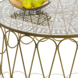 10.5' x 14' x 3.5' Gold and Bronze Metal Oblong Tray