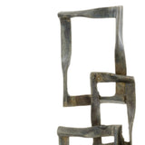 4' x 7' x 25.5' Bronze and Red Patina Cuadrado Tall Squares Sculpture