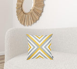 Yellow and Gray Geometric Decorative Throw Pillow Cover