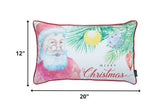 Merry Christmas Santa Decorative Lumbar Throw Pillow Cover