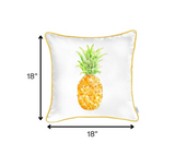 18"x 18" Tropical Pineapple Decorative Throw Pillow Cover