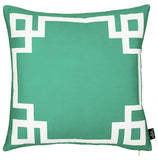 Grass Green and White Geometric Decorative Throw Pillow Cover