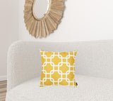 Yellow and White Lattice Decorative Throw Pillow Cover