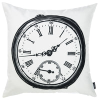 Black and White Vintage Clock Decorative Throw Pillow Cover
