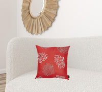 Square Red Coral Reef Decorative Throw Pillow Cover
