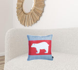 18"x18" Christmas Bear Printed Decorative Throw Pillow Cover